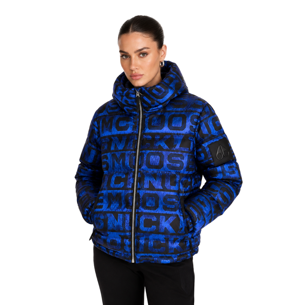 Moose knuckles Woman Jacket Scritte Blue