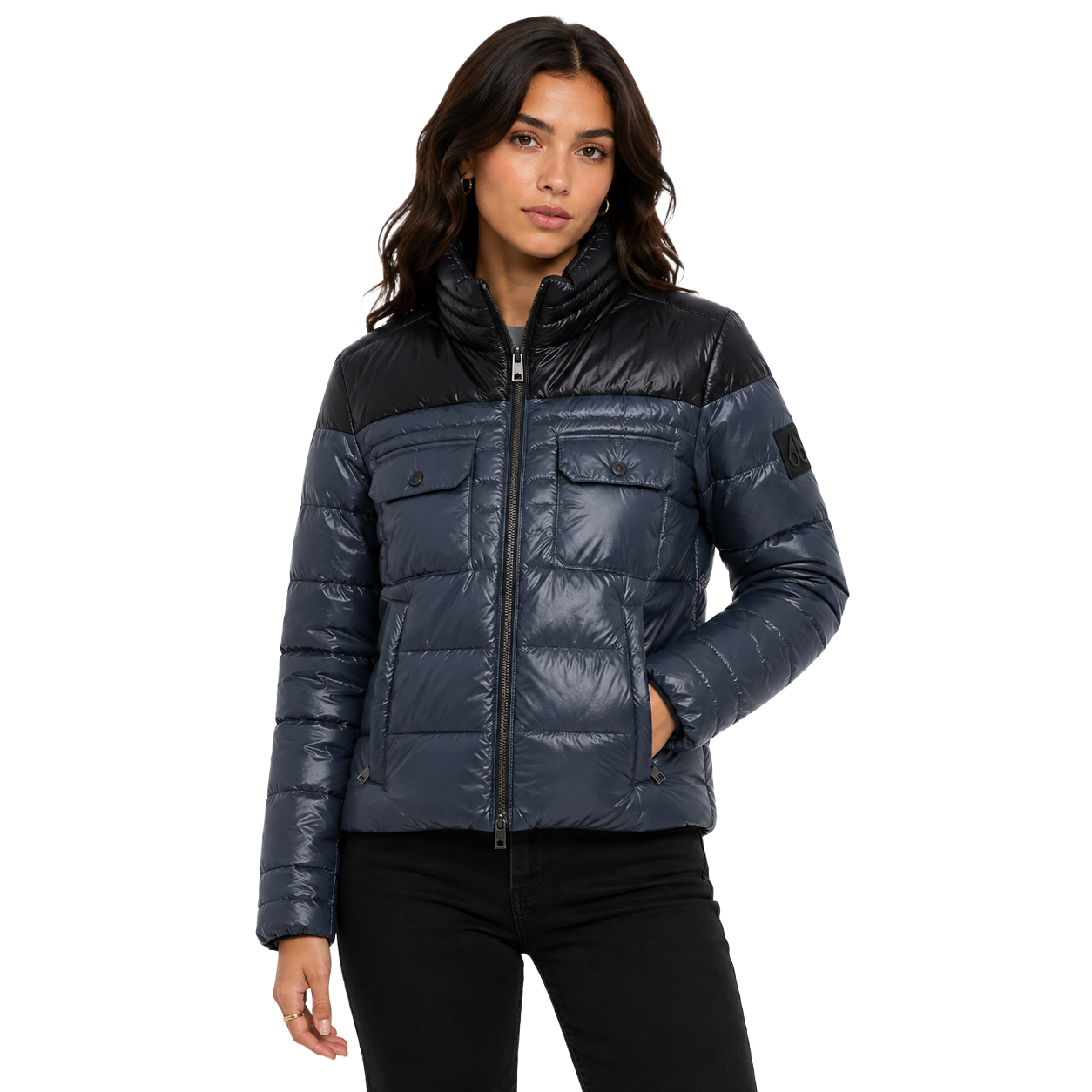 Moose knuckles Woman Down Jacket Bicolor Black