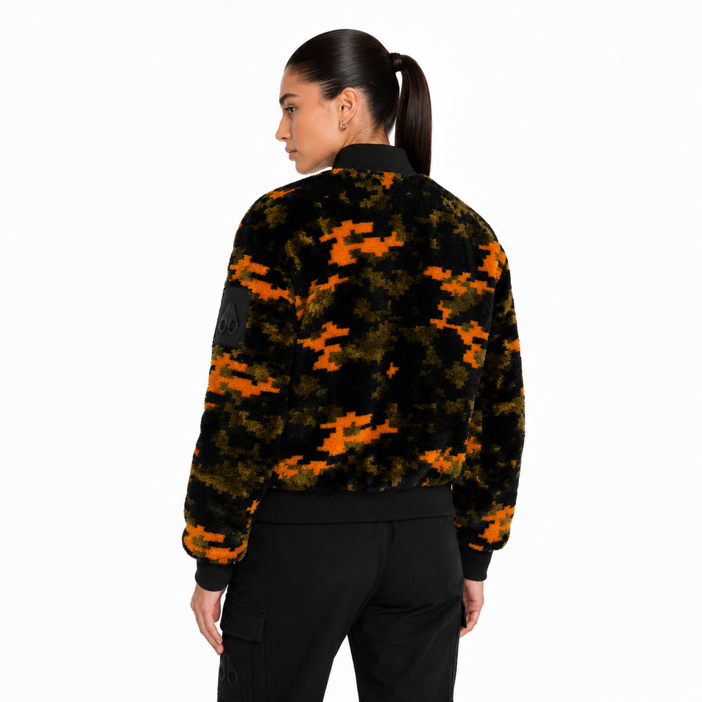 Moose knuckles Woman Bomber Fur Camouflage