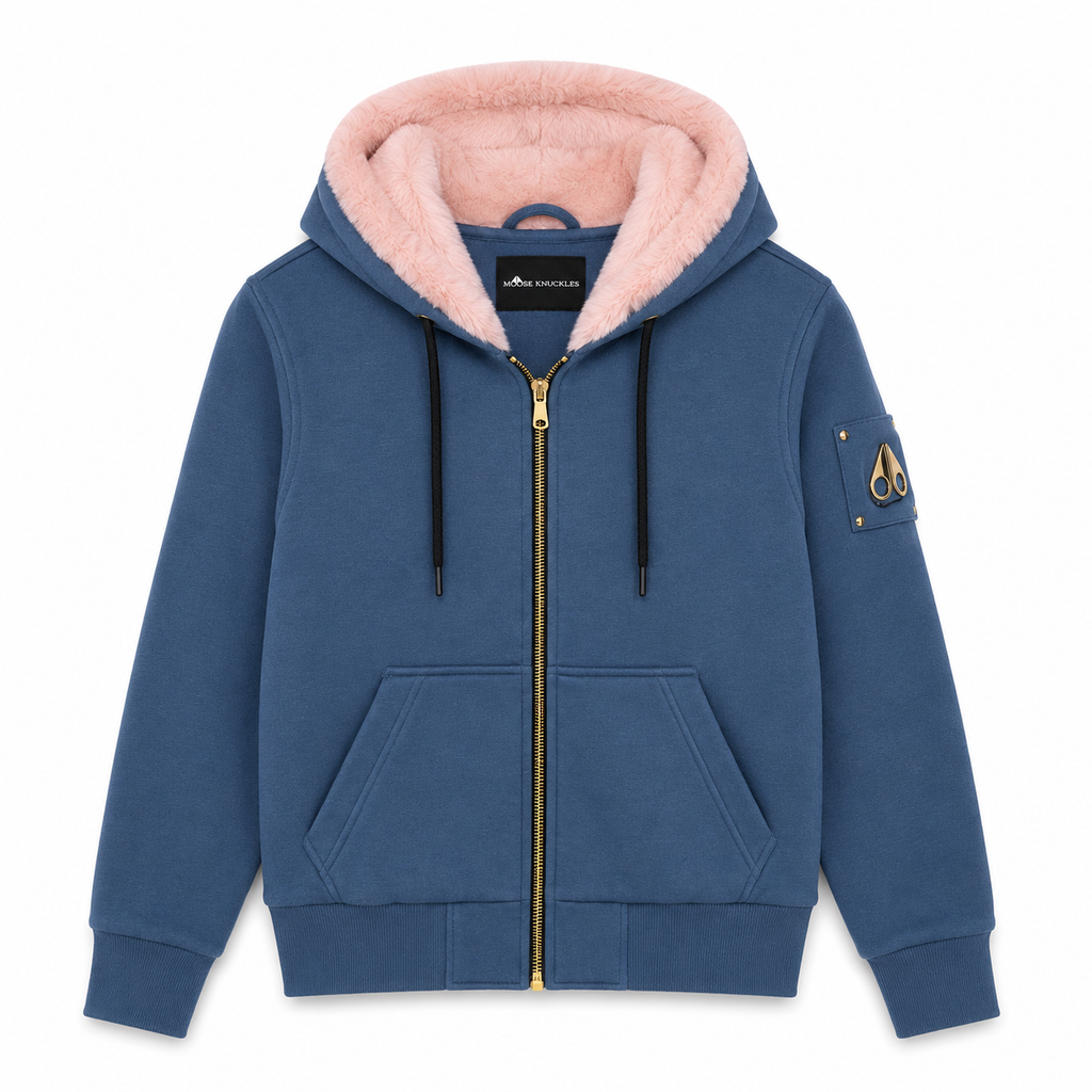 Moose knuckles Woman Sweatshirt Funny Light Blue
