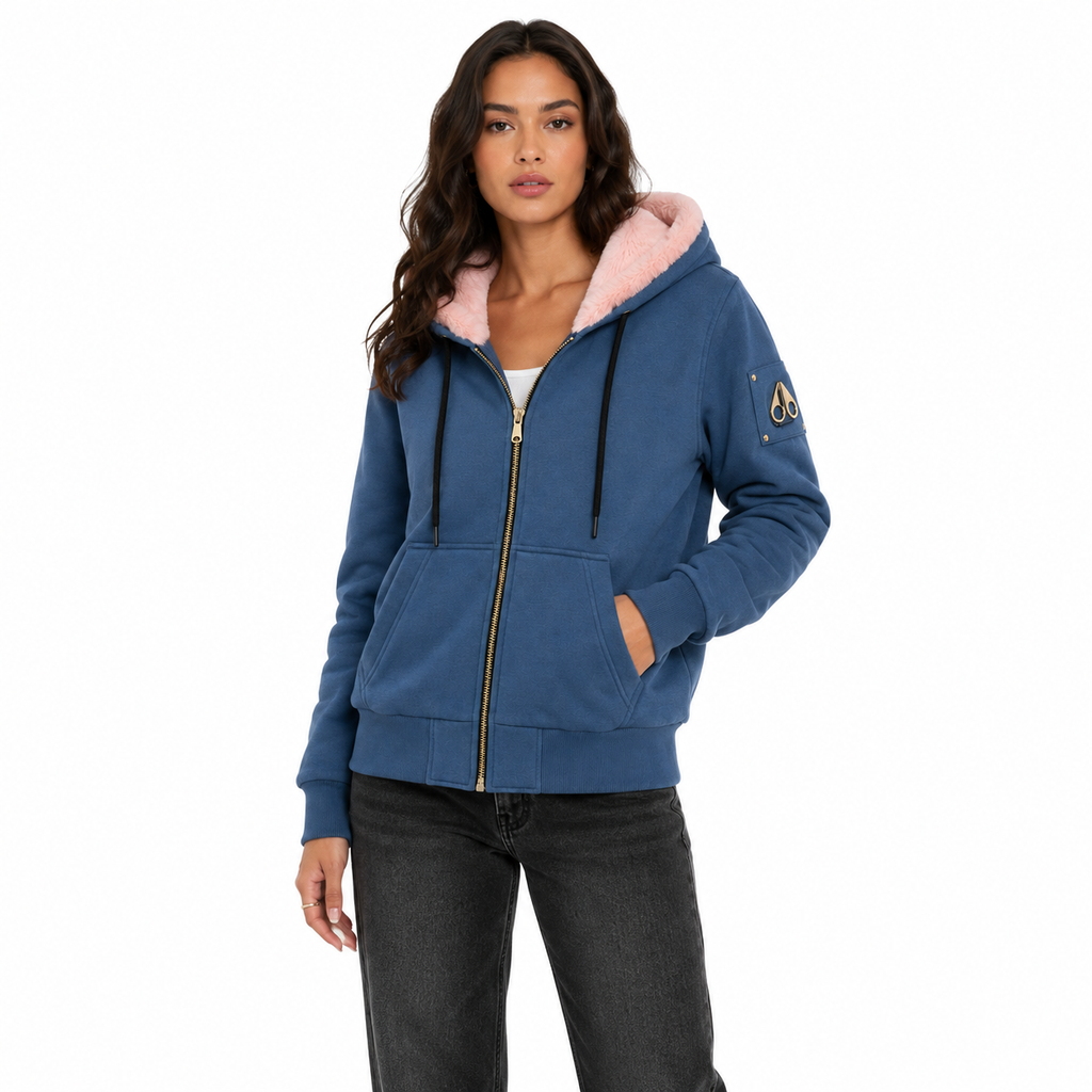 Moose knuckles Woman Sweatshirt Funny Light Blue
