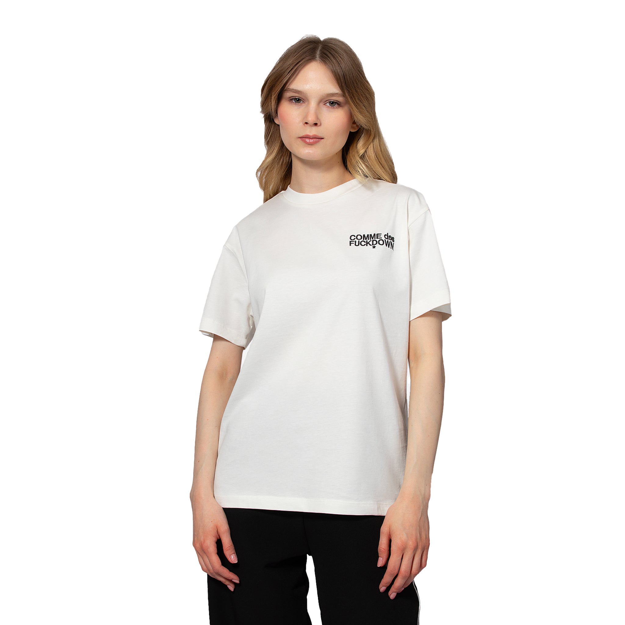 Comme Des Fuckdown Woman White T-shirt & Top