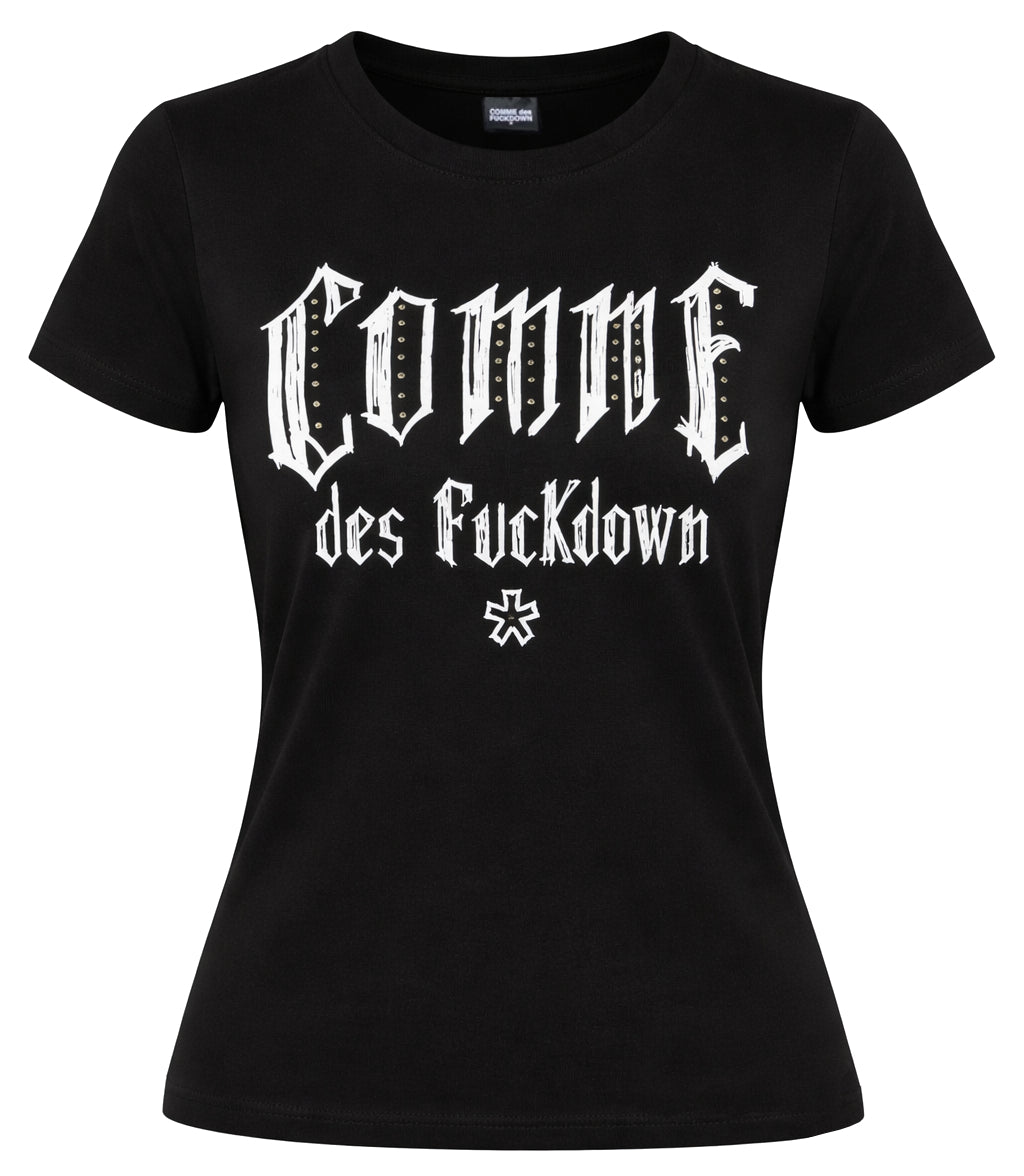 Comme Des Fuckdown Woman Black T-shirt & Top
