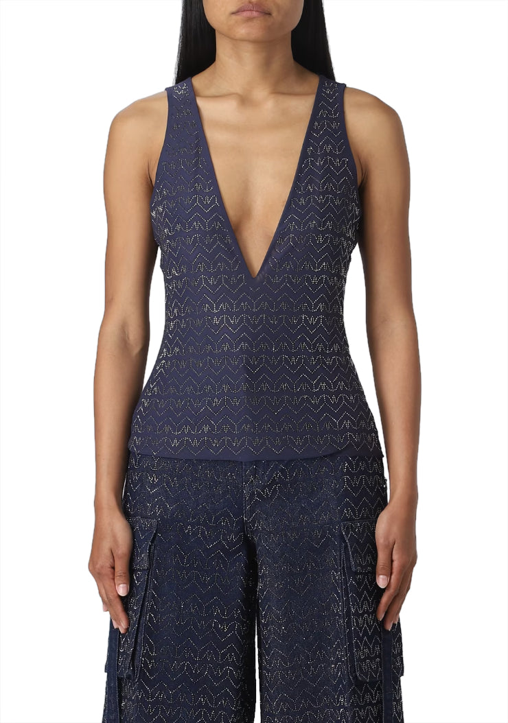 top monogram blue strass