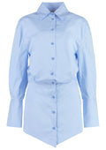 The Attico Woman Shirt Mini Dress Light Blue