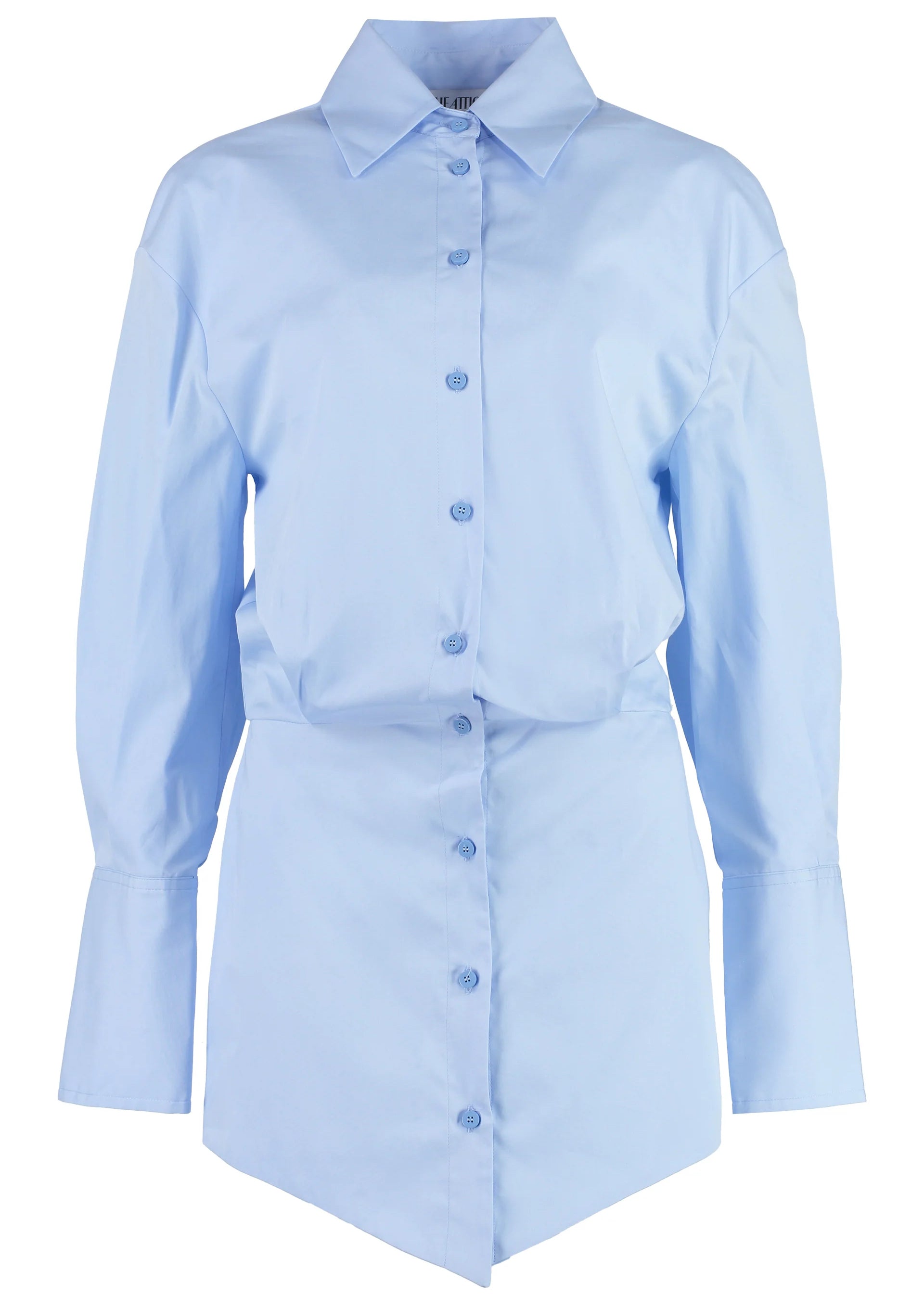 The Attico Woman Shirt Mini Dress Light Blue