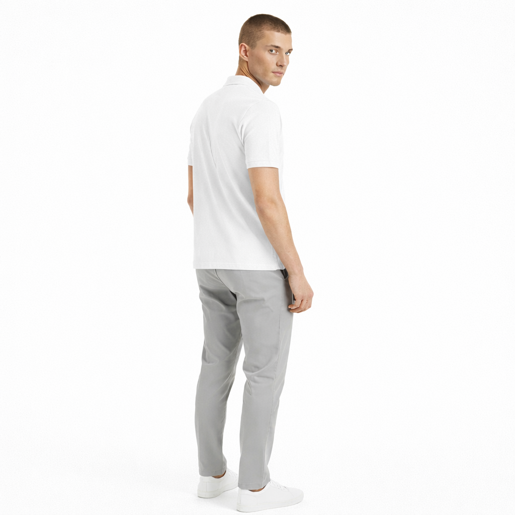 Alpha Studio Man White Polo