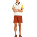 Alpha Studio Man Bermuda Shorts Linen Impunture Brown