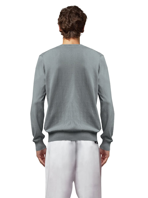 Alpha Studio Man Knit Crew Neck Asfalto Grey