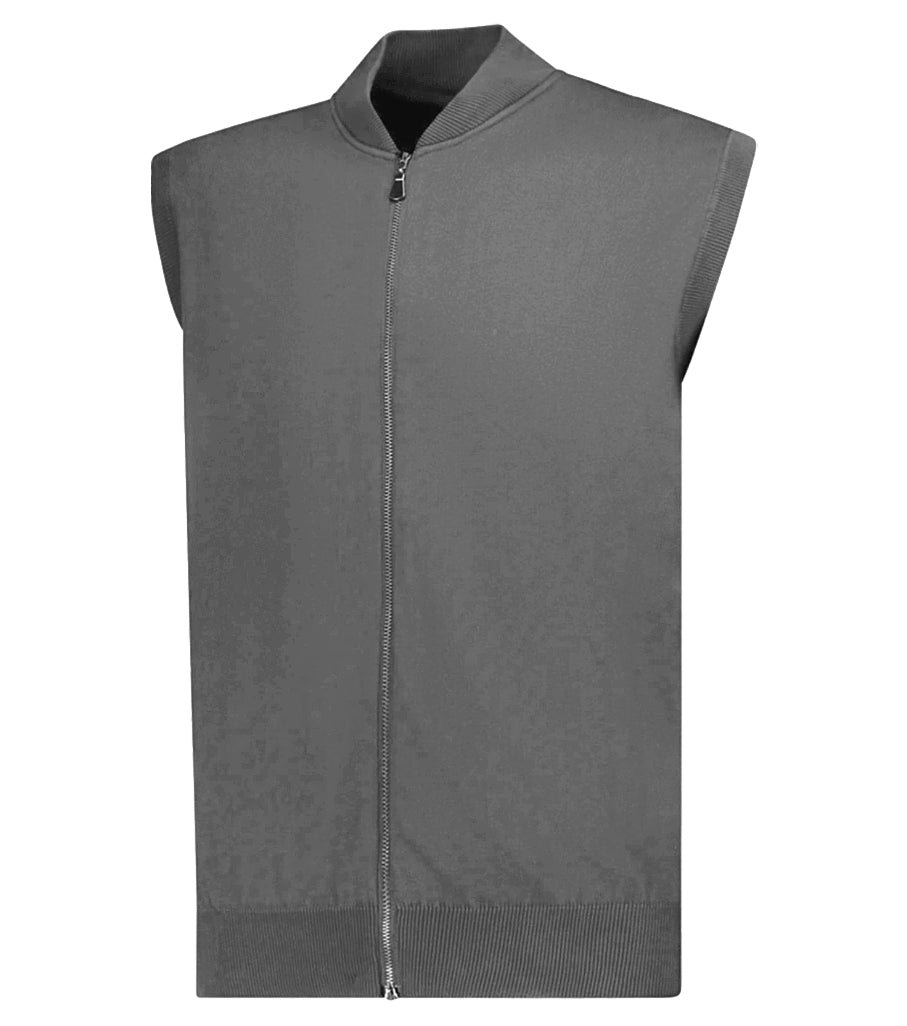 gilet con zip grigio