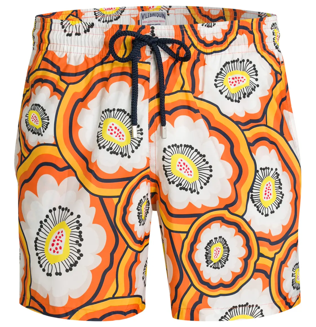 Swim shorts orange flowers