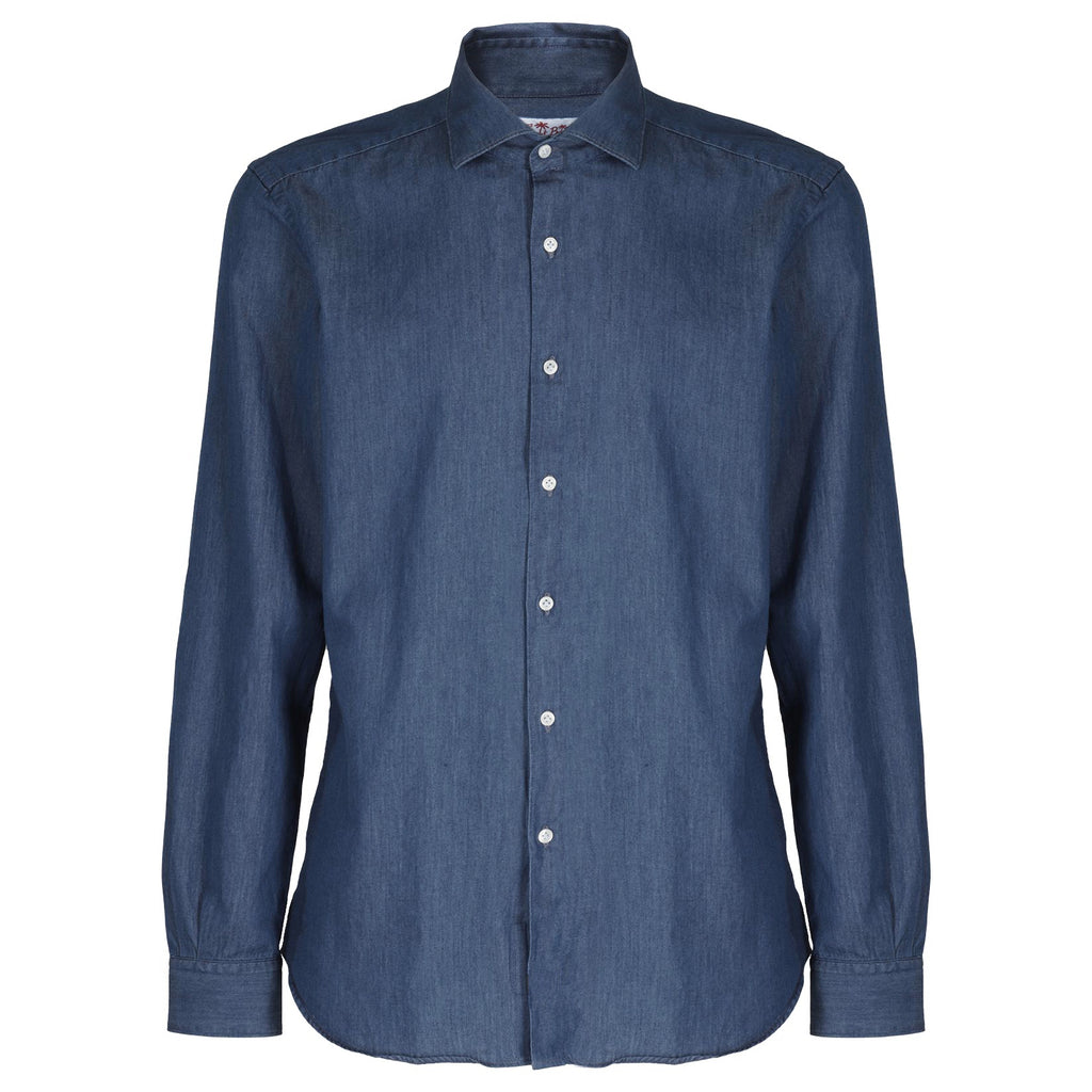 camicia denim blu scuro