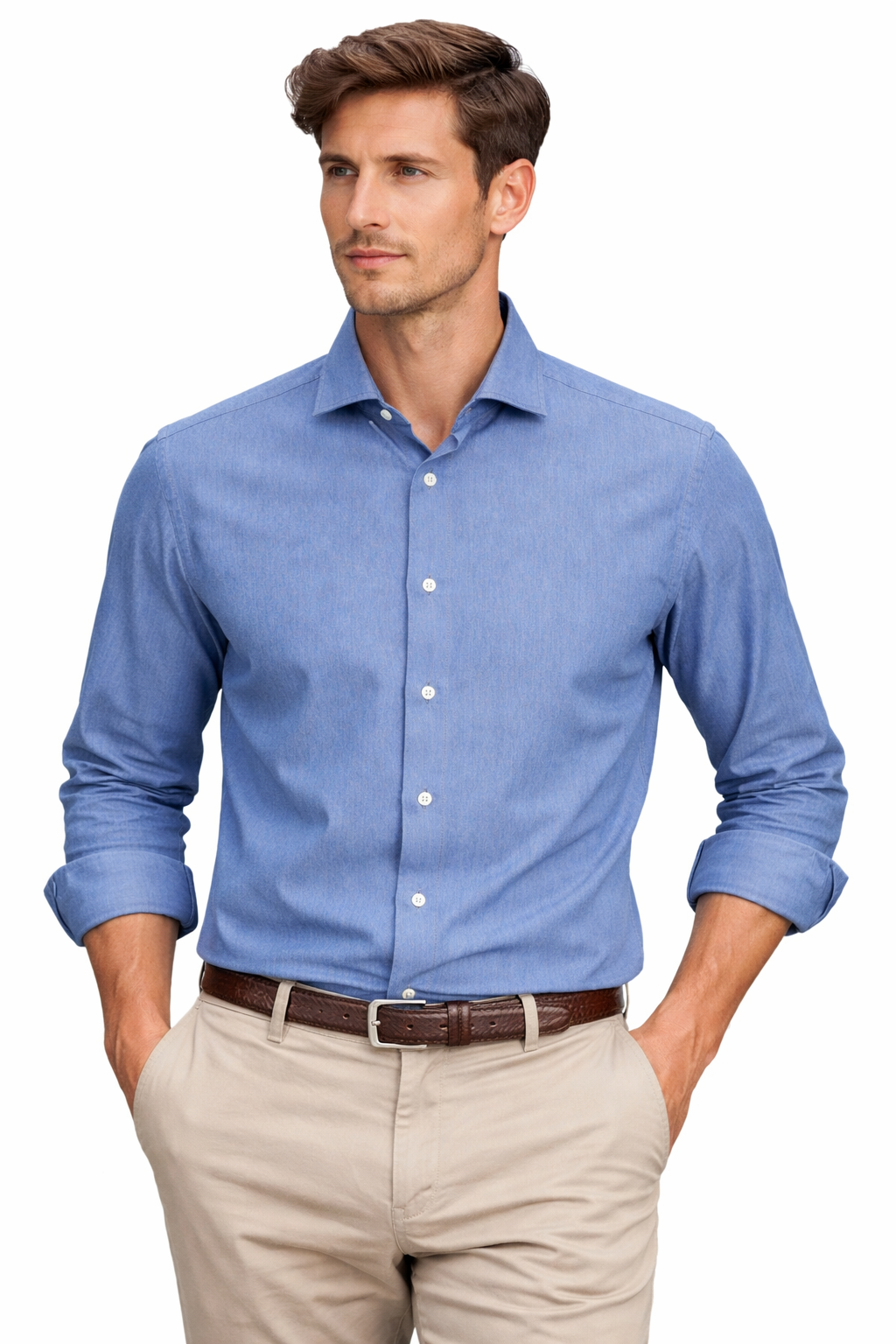 camicia denim blu chiaro
