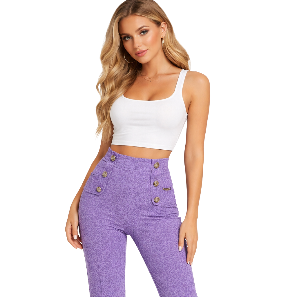 Elisabetta Franchi Cotton Trousers Aderenti Purple