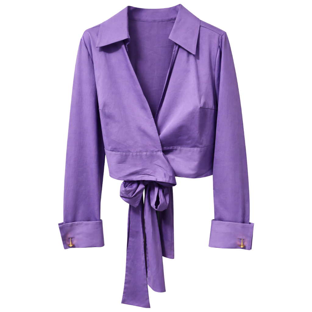 Elisabetta Franchi Woman Shirt Incrociata Due Code Purple
