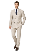 Loro Piana Suit Double-Breasted Wool & Silk