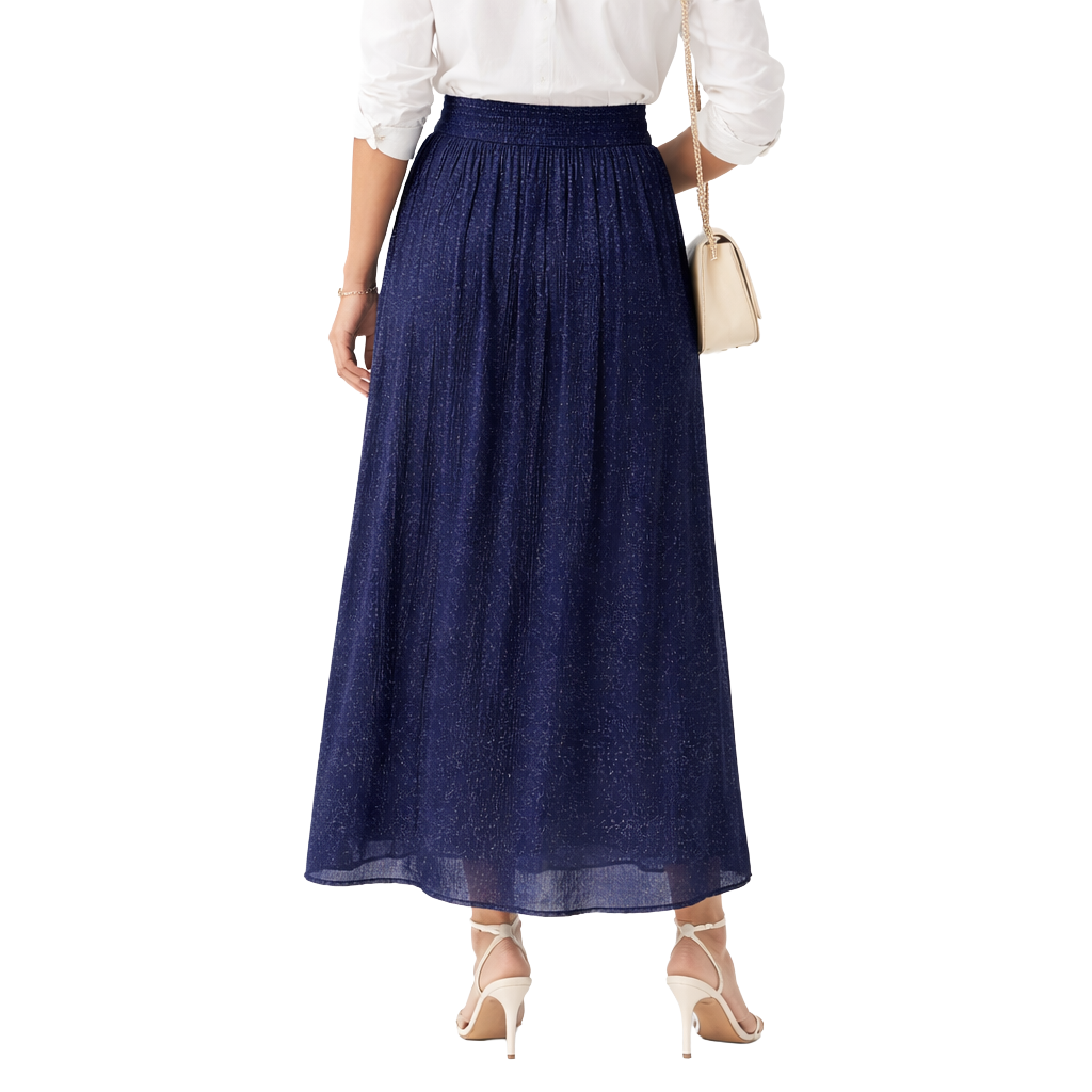 Elisabetta Franchi Skirt Pleated Blue — view 2