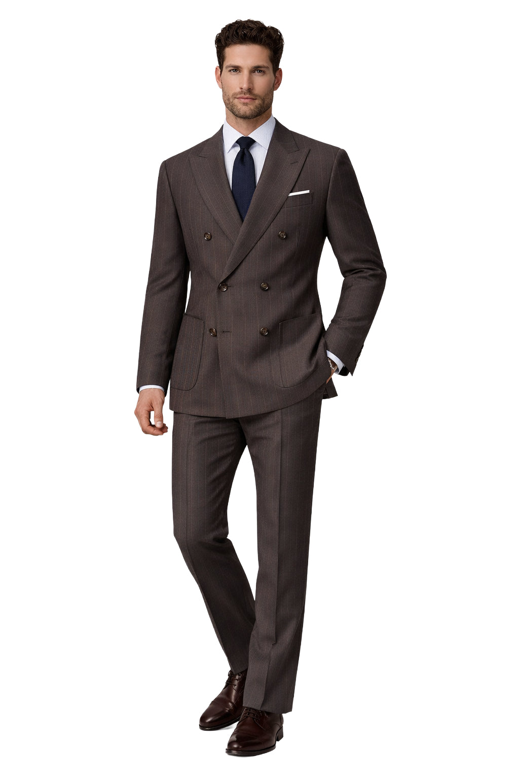 Loro Piana Suit Double-Breasted Pinstripe