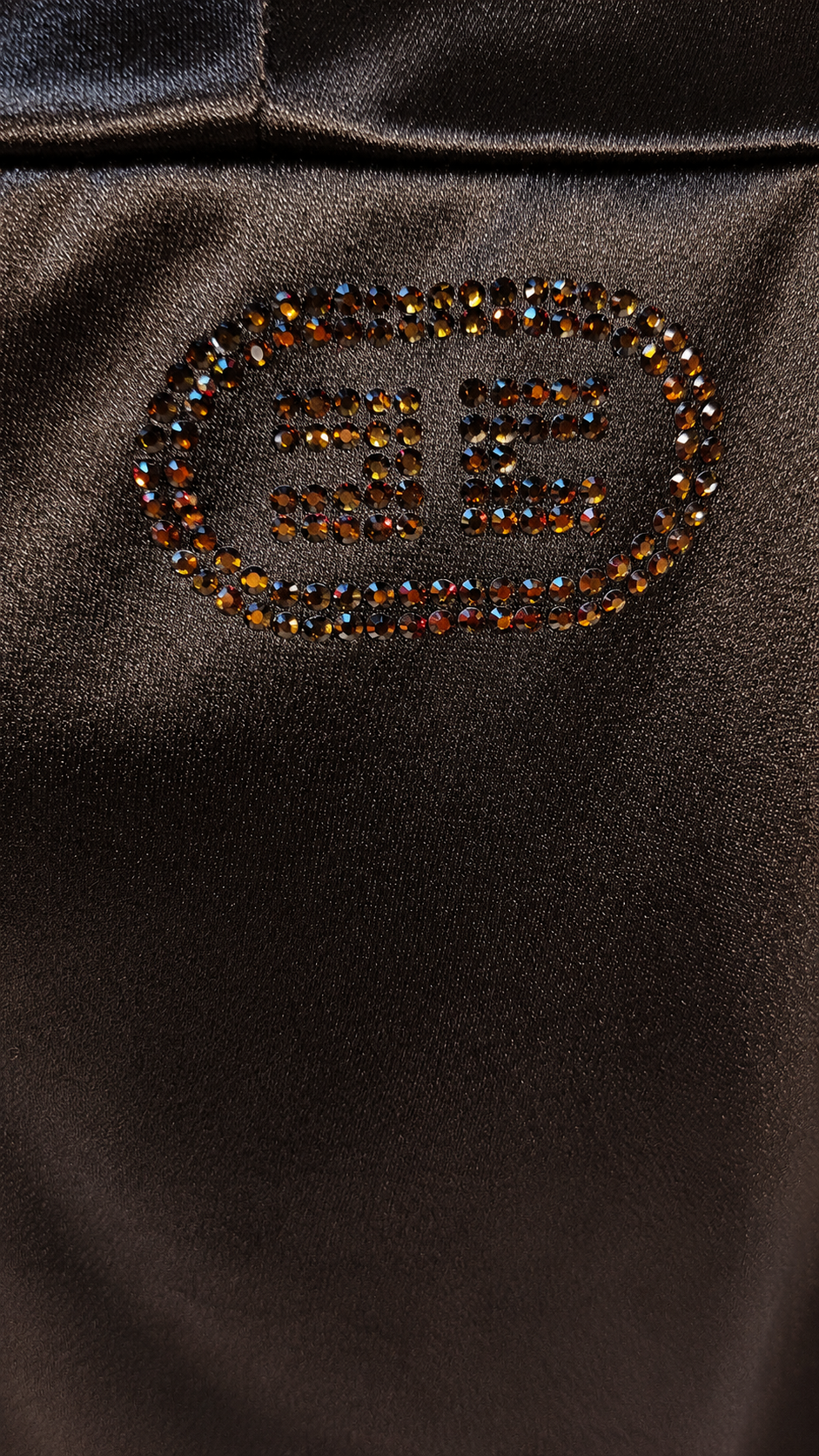 Elisabetta Franchi Brown One-Shoulder Jumpsuit With A Glittery Logo — view 3