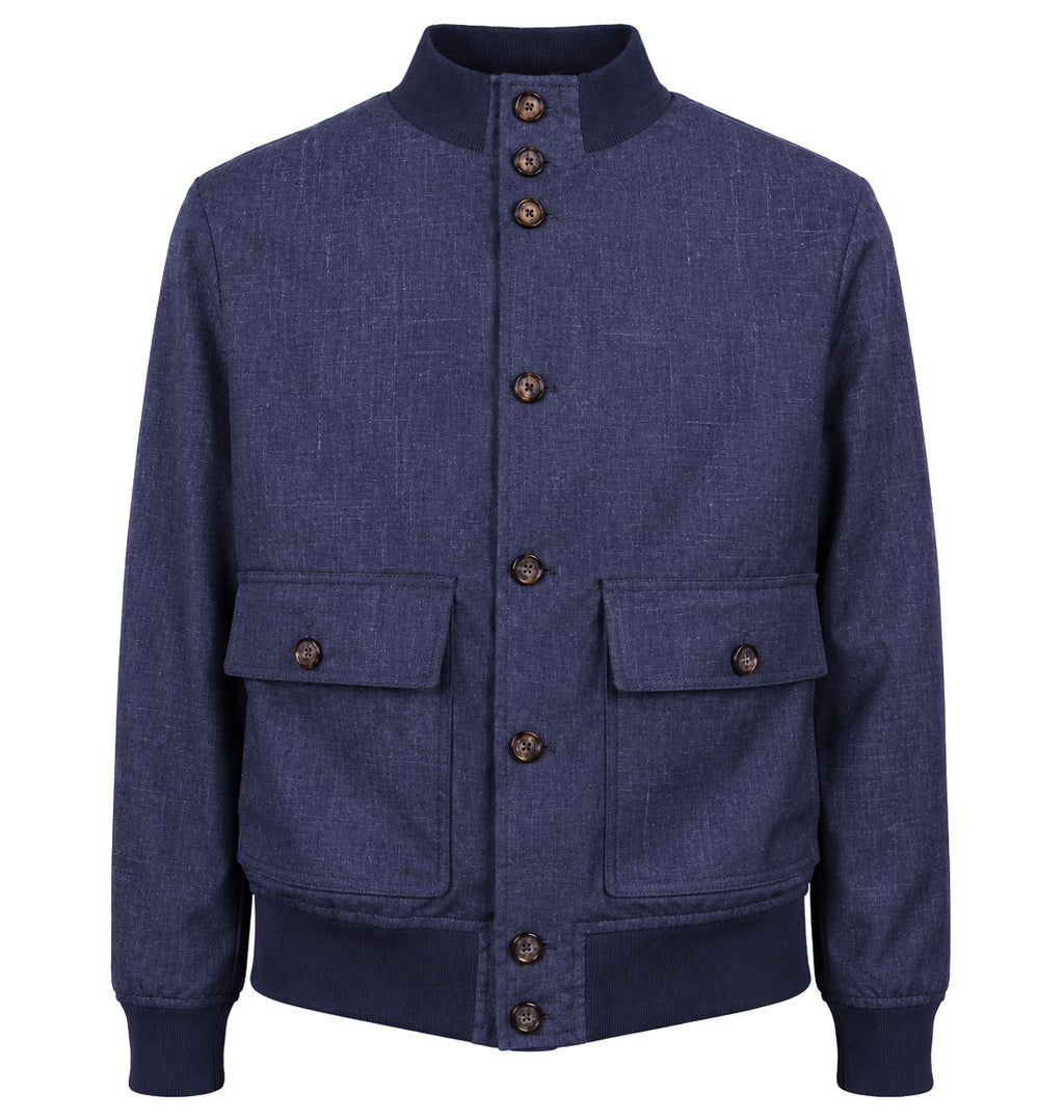 Loro Piana Linen Jacket Bomber Summertime