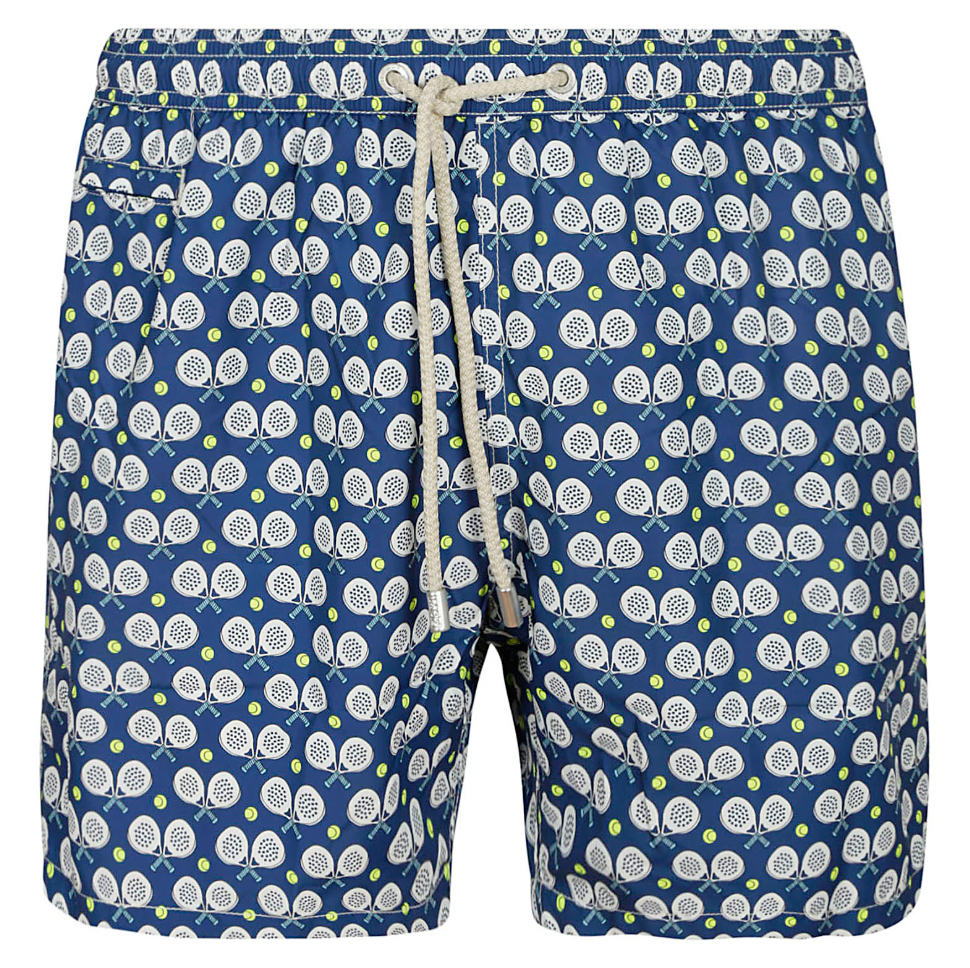 MC2 Saint Barth Man Swimsuit Patterned Padel Blue
