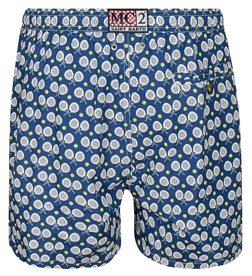 MC2 Saint Barth Man Swimsuit Patterned Padel Blue