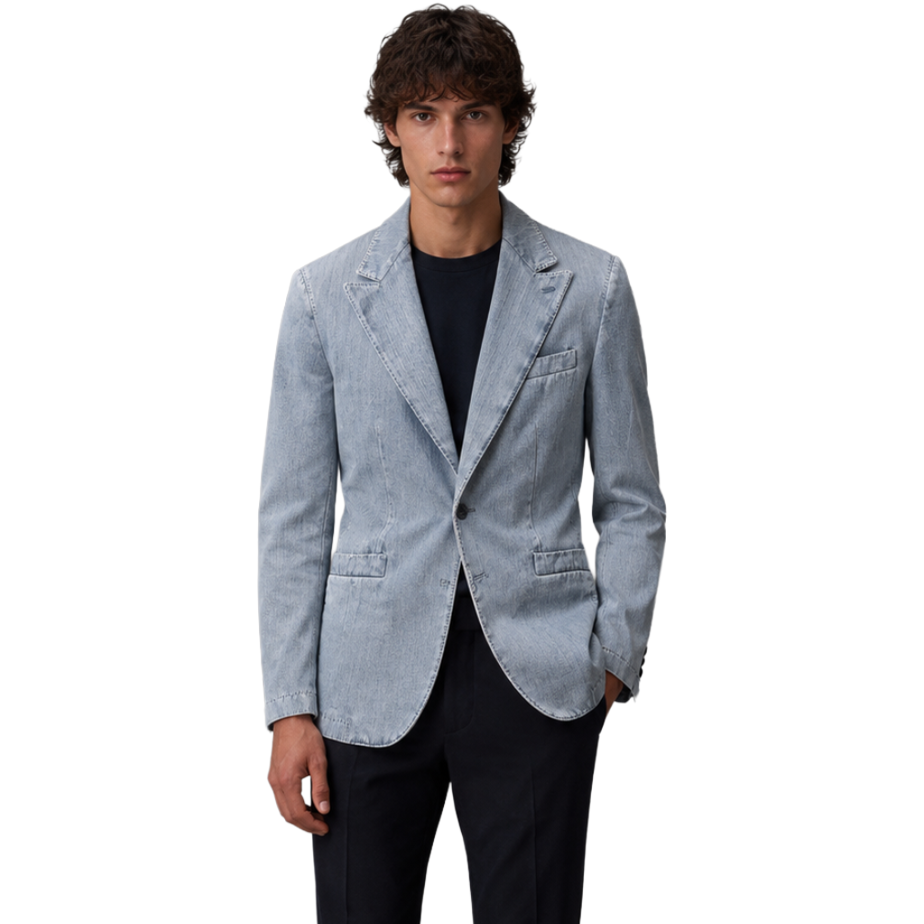 giacca jeans monopetto