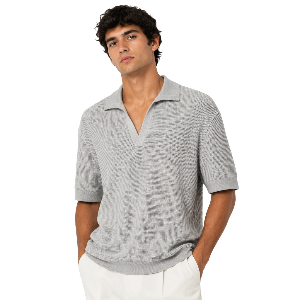 Dolce & Gabbana Man Polo Henley Grey