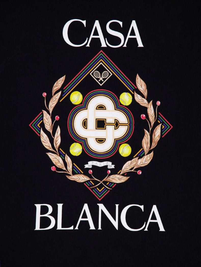 Casablanca Man Championship Diamond Printed T-Shirts Tops Black