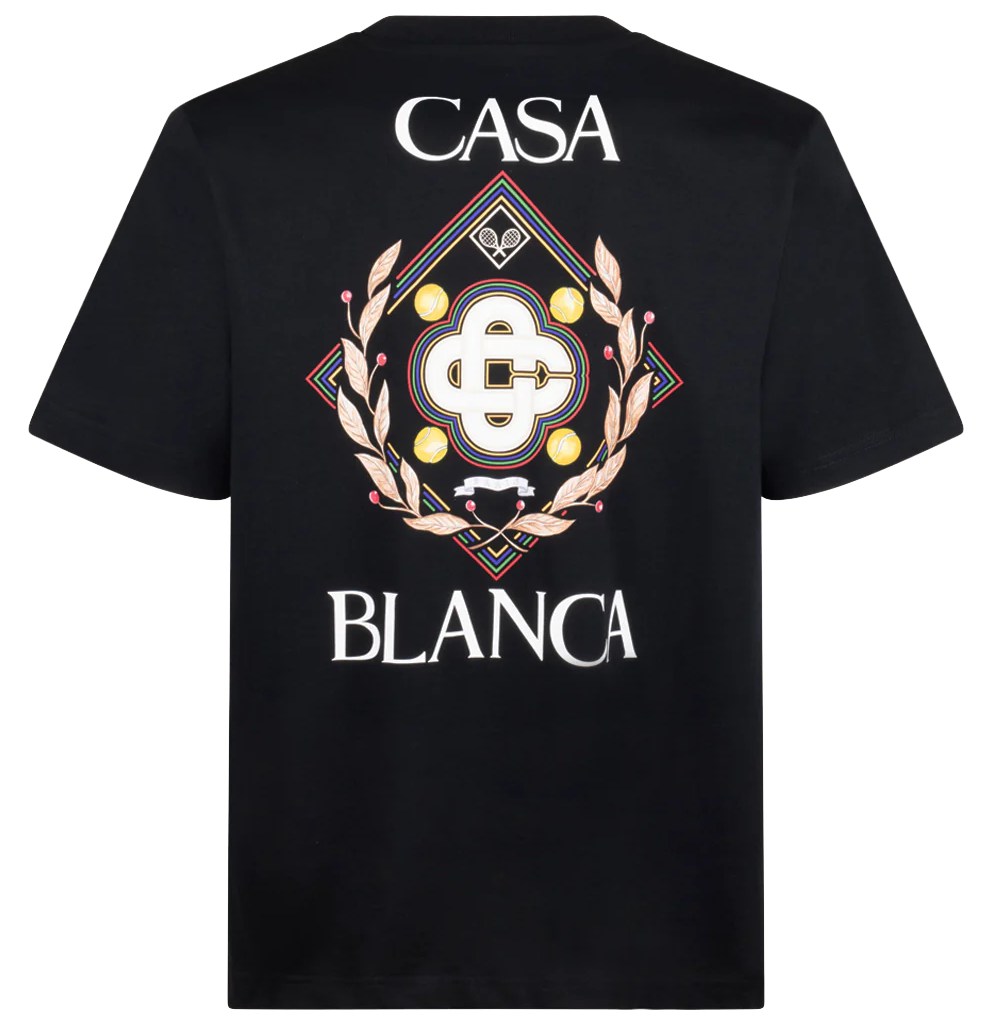 Casablanca Man Championship Diamond Printed T-Shirts Tops Black
