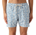 MC2 Saint Barth Man Micro Patterned Fish Undersea Swimwear White