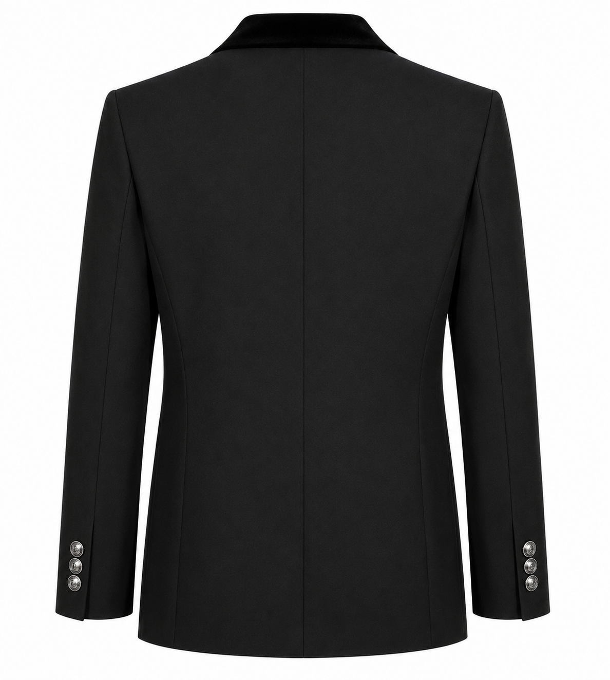 Balmain Wool Jacket Asimmetrica Rever Velvet — view 2
