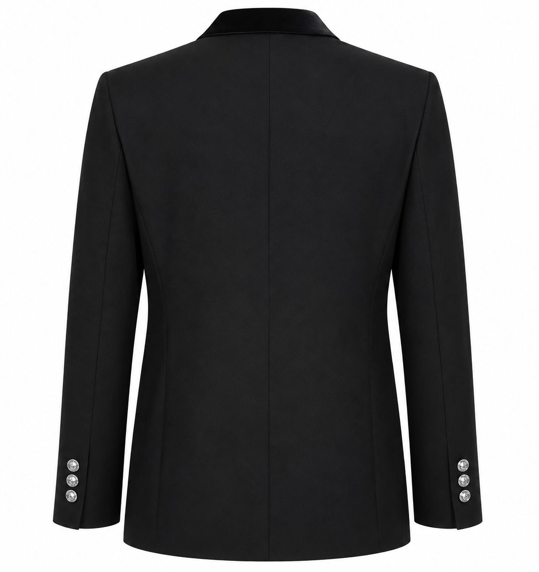 Balmain Wool Jacket Single-Breasted Rever Lucidi Silver — view 2