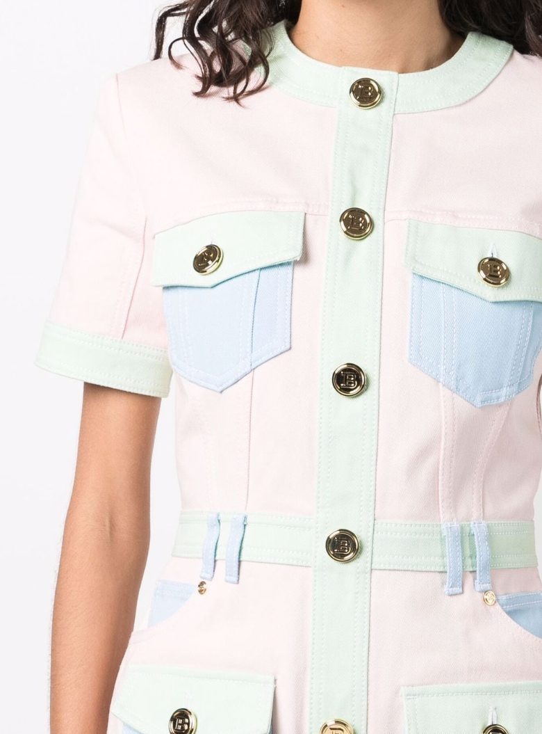 Balmain Dress Denim Multicolor Multicolored — view 5