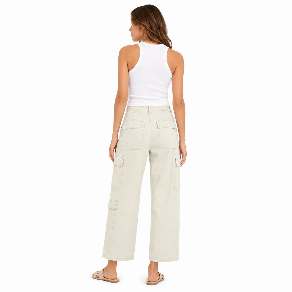 Parajumpers Cotton Trousers Cargo Lela Green — view 2