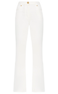 Balmain Cotton Trousers Flared Bianchi White