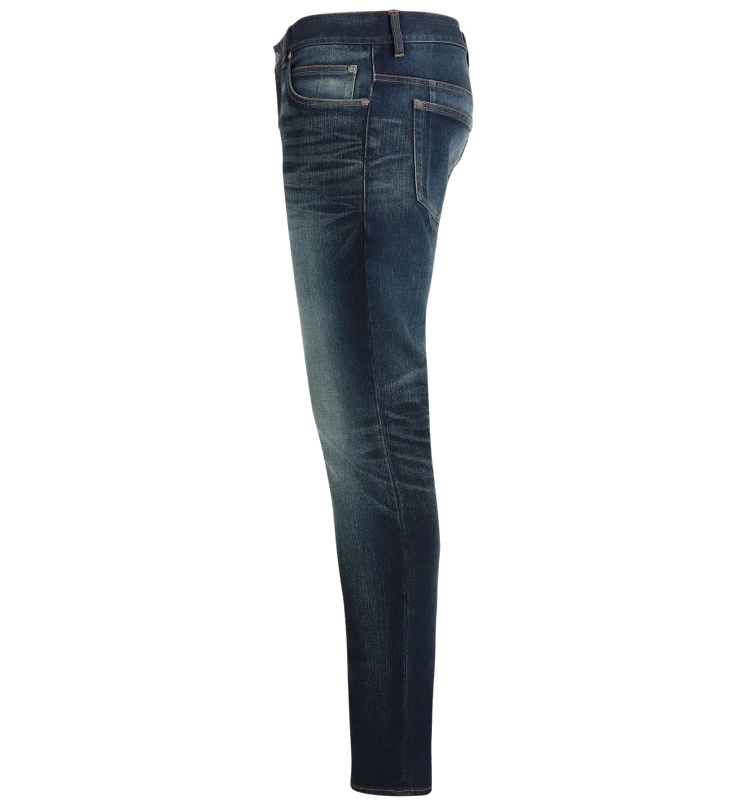 Balmain Cotton Jeans Skinny Blu Blue — view 3