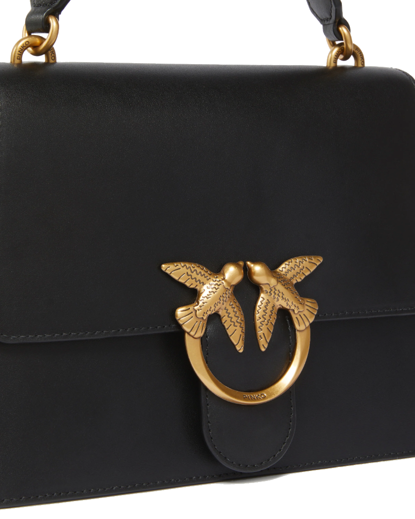Pinko Calfskin Love One Bag Top Handle Black — view 3