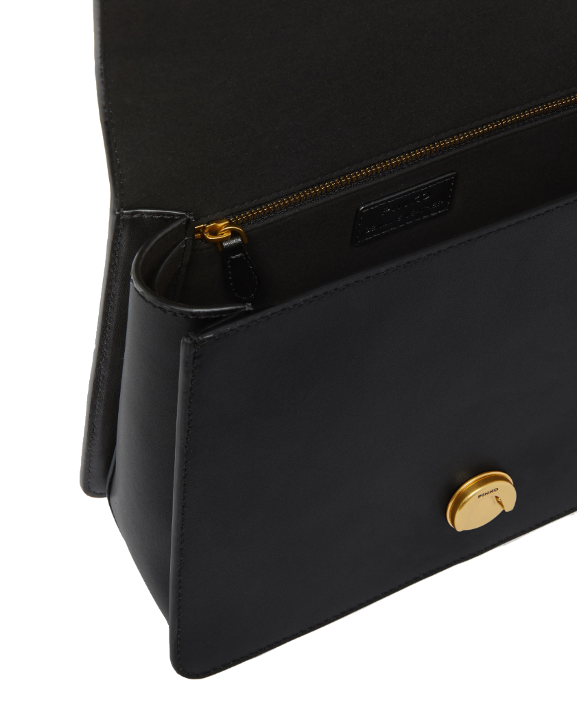 Pinko Calfskin Love One Bag Top Handle Black — view 4