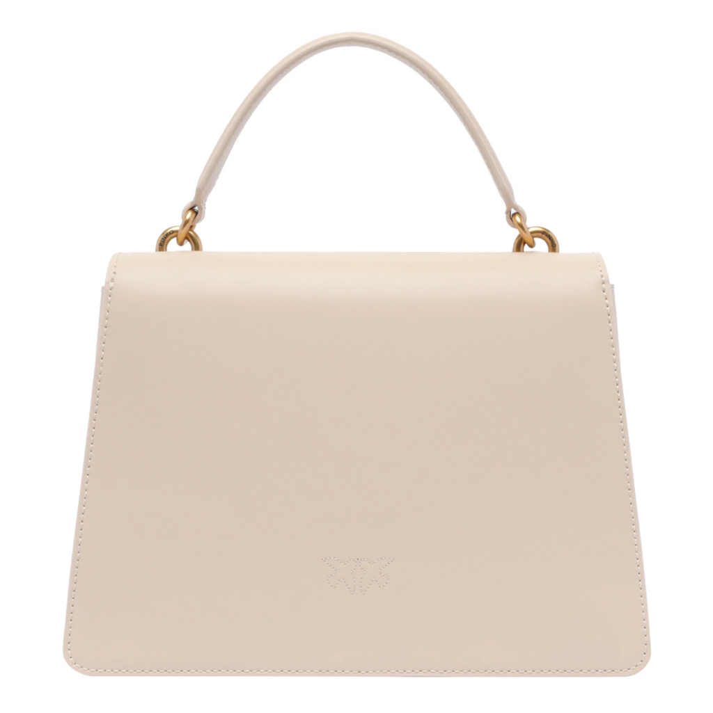 Pinko Calfskin Love One Bag Top Handle Beige — view 2
