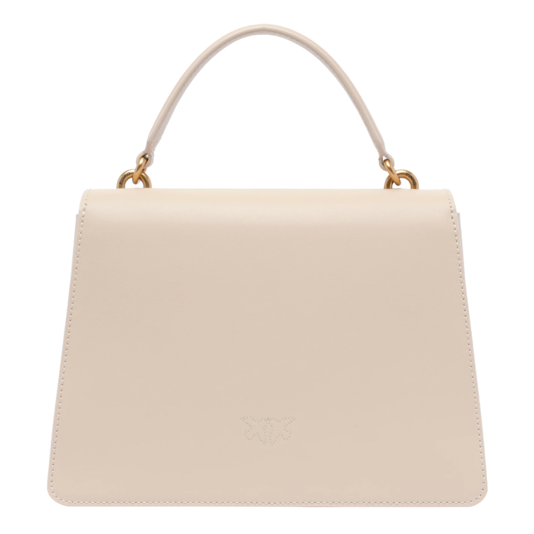 Pinko Calfskin Love One Bag Top Handle Beige — view 2