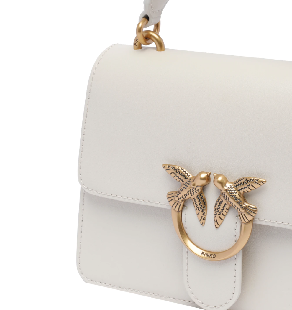 Pinko Calfskin Love One Bag Top Handle White — view 4