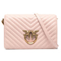 Pinko Calfskin Love Click Classic Nappa Chevron Pink