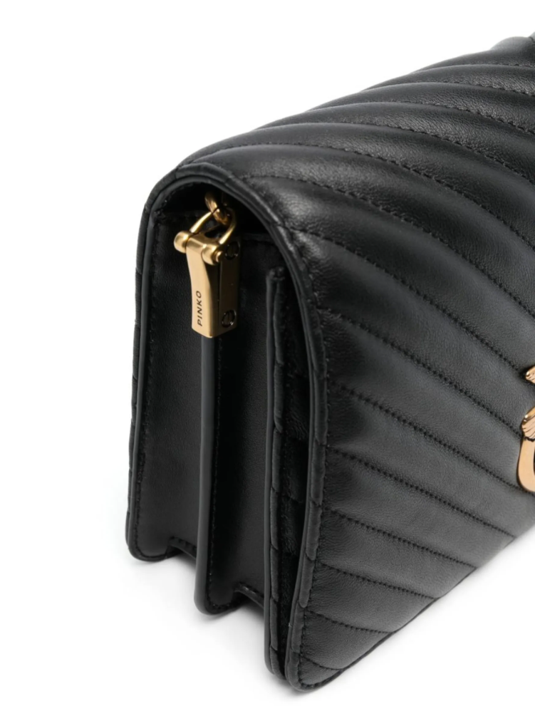 Pinko Calfskin Love Click Classic Nappa Chevron Black — view 4