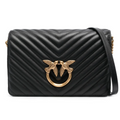 Pinko Calfskin Love Click Classic Nappa Chevron Black
