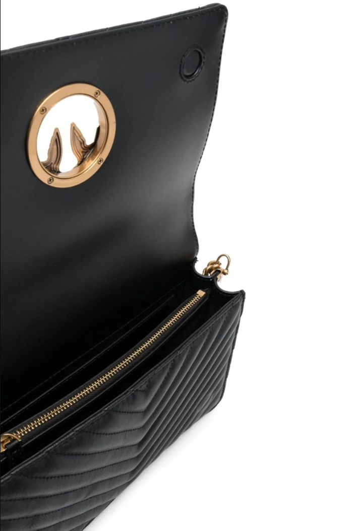Pinko Calfskin Love Click Classic Nappa Chevron Black — view 3