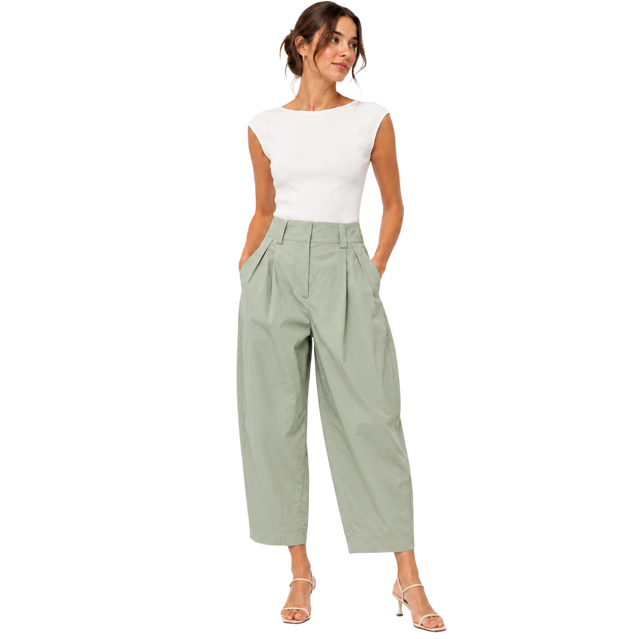 Parajumpers Cotton Trousers Imogen Green