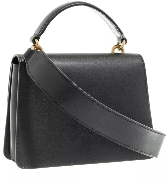 Pinko Calfskin Love One Bag Top Handle Mini Black — view 3
