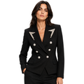 Balmain Jacket Double-Breasted Decorata Silver