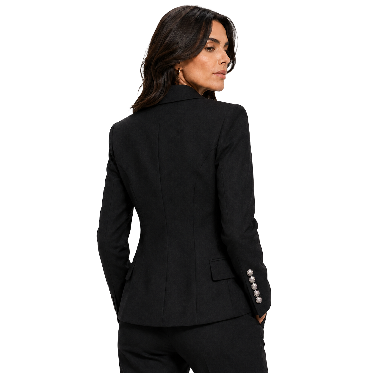 Balmain Jacket Double-Breasted Decorata Silver — view 2